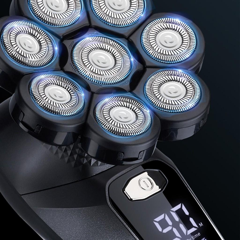 Multifunctional 8D Face Head Electric Shavers LED Display Electric Bald Head Shaver Upgrade Waterproof Rotary Shaving Equipment