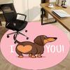 1PC Dachshund Love Office Round Area Rug, Indoor Mat Suitable ForOffice, Under Office Chairs Bedroom Living Room Home Decor, Room Deco F179