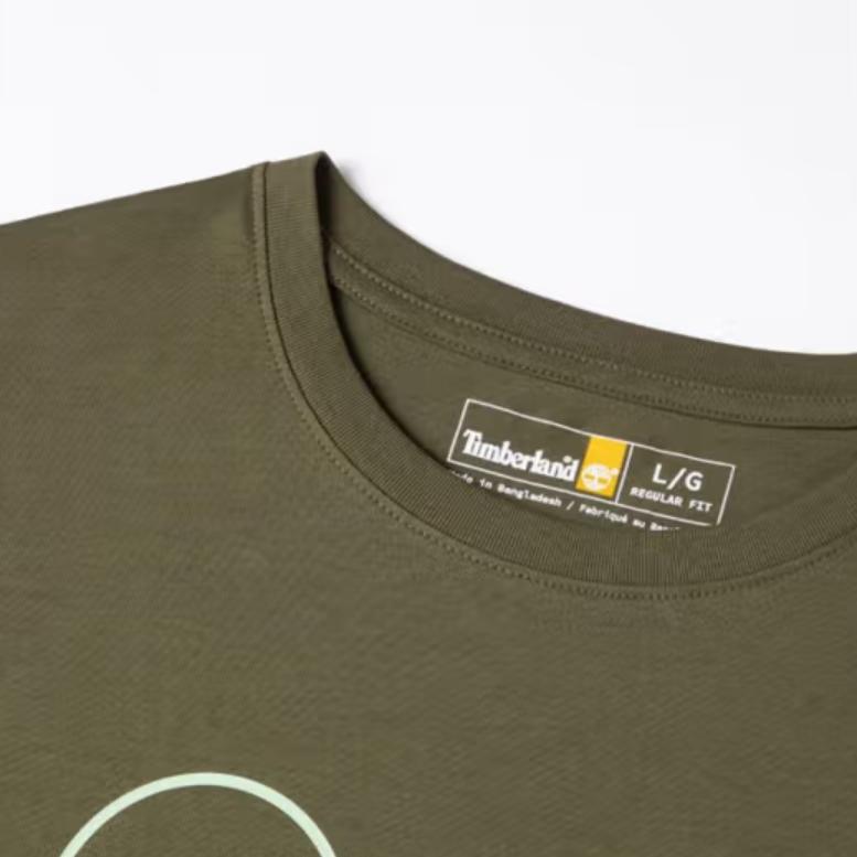 Timberland Loose Breathable Round Neck Short Sleeve T-Shirt Men T-Shirts Army-Green A6B9G-A58