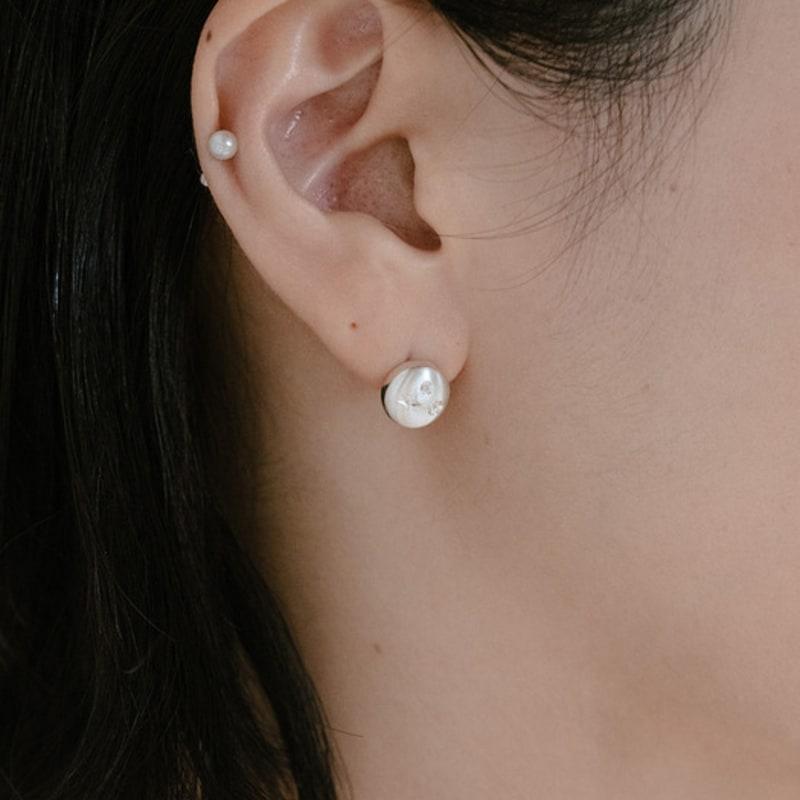 Eveningbell [silver925] Sophia Round Earrings (2color)