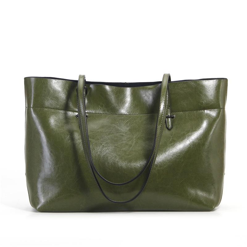 Big Bag Commuter Premium Leather Portable Shoulder Bag Women's Niche Large Capacity Women's Cowhide Tote Bag