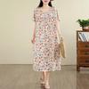 Manica corta Plus size vintage floreale nuovo in abiti da donna casual abito lungo estivo ampio