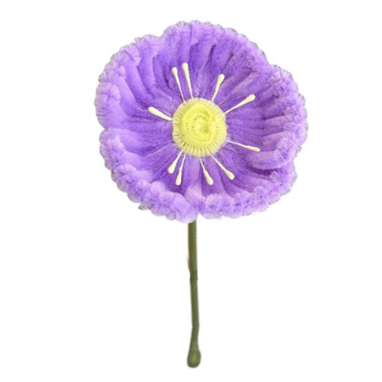 Finished Pipe Cleaner Flower Stem Fake Flower Craft Handmade Chenille Gifts for Women Mother темно-фиолетового