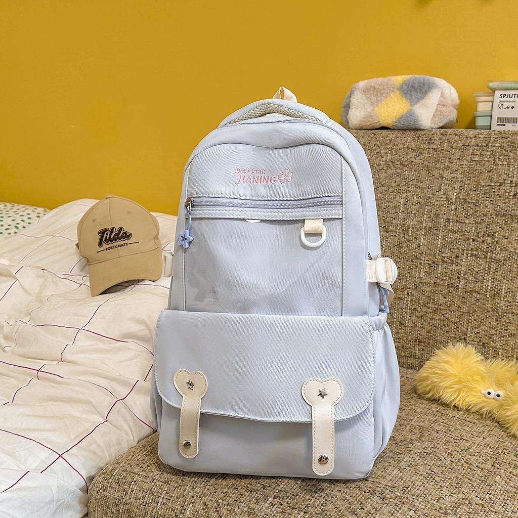 Schoolbagins Simple and Versatile Class Backpack Female, High School Student, Junior High School Student School Bag Large Capacity Lightweight Burden