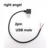 USB 2.0 Type A Male Female Power Supply Extension Cable USB Connector 2Pin 4Pin Wire Charger DIY Data Line