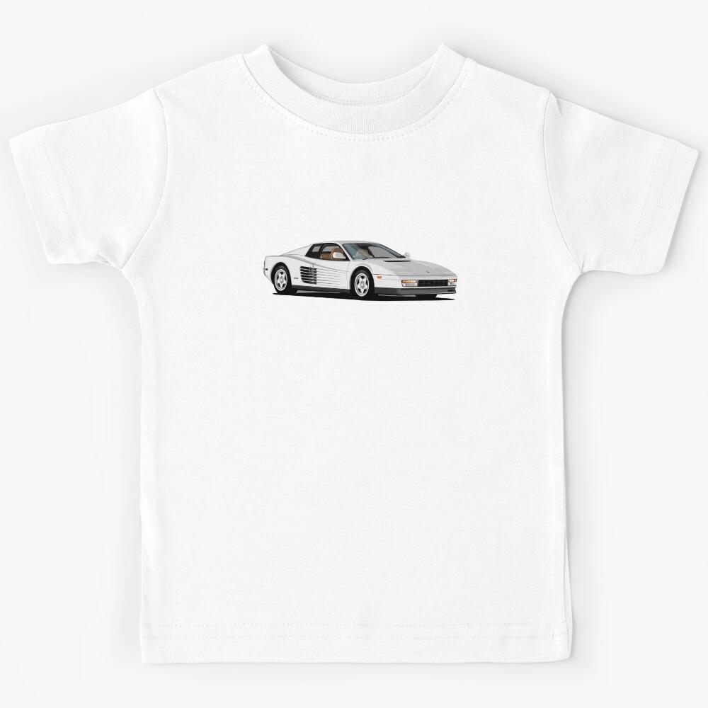 Testarossa 80s Retrowave -classic- youngtimer white italian sportscar Kids T-Shirt 150