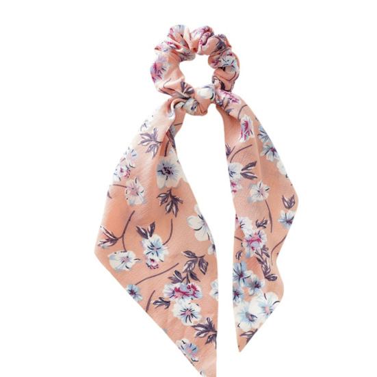 Hair Tie Floral Print Long Ribbon Hair Rope Easy to Wear Bun Half-Tied Hairstyles Ponytail Holder Hair Accessory
