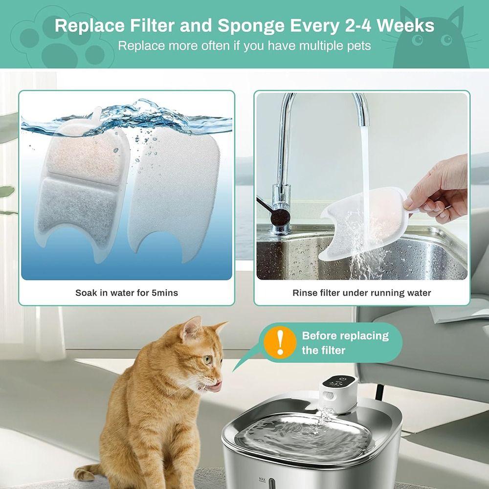 Non-toxic Pet Fountain Filter Universal Water Fountain Filter Sponges Cat Fountain Carbon Filters