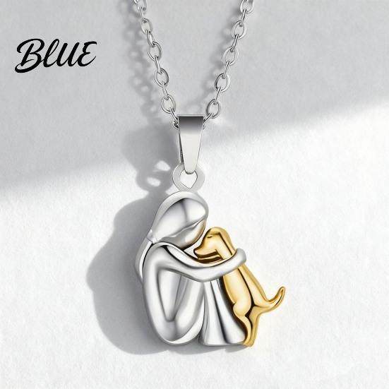 Memorial Necklace for Dog Owner And Woman Puppy Hug Pendant