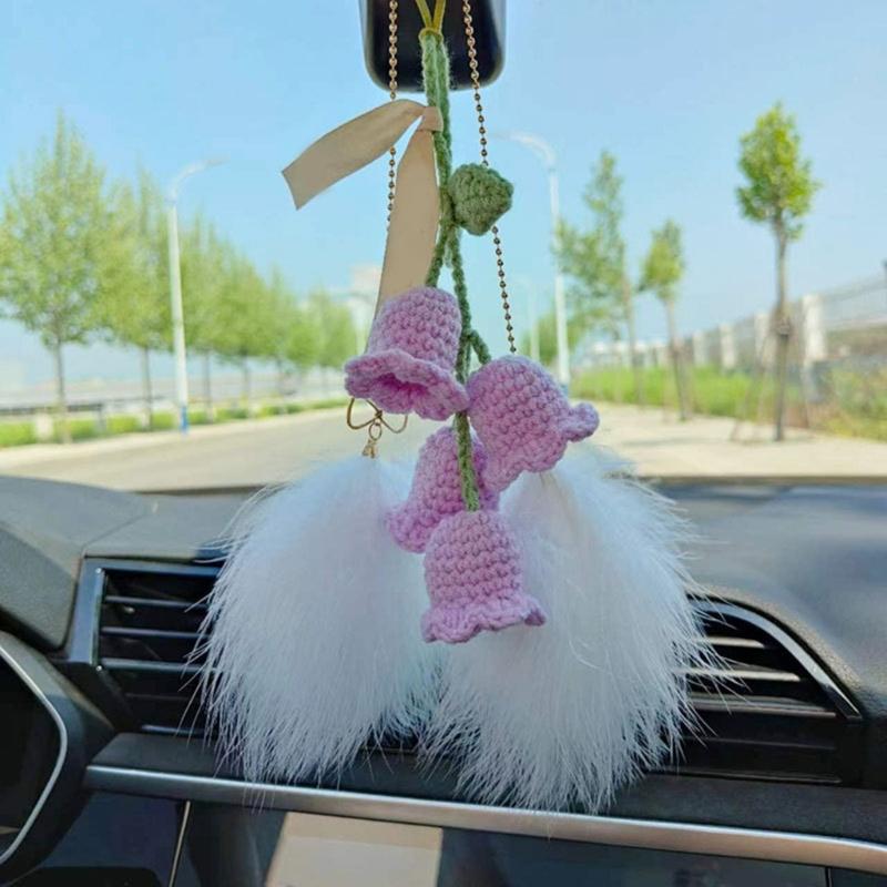 Hanging Decors Cute Bellflower Ornament for Backpacks Keychains Knitted Pendant