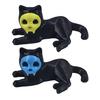 Cat Pen Holder 3D Printed Black Cat Ornament Cat Figurine with Detachable Skull Mask for Home Office Desk Halloween Decoration