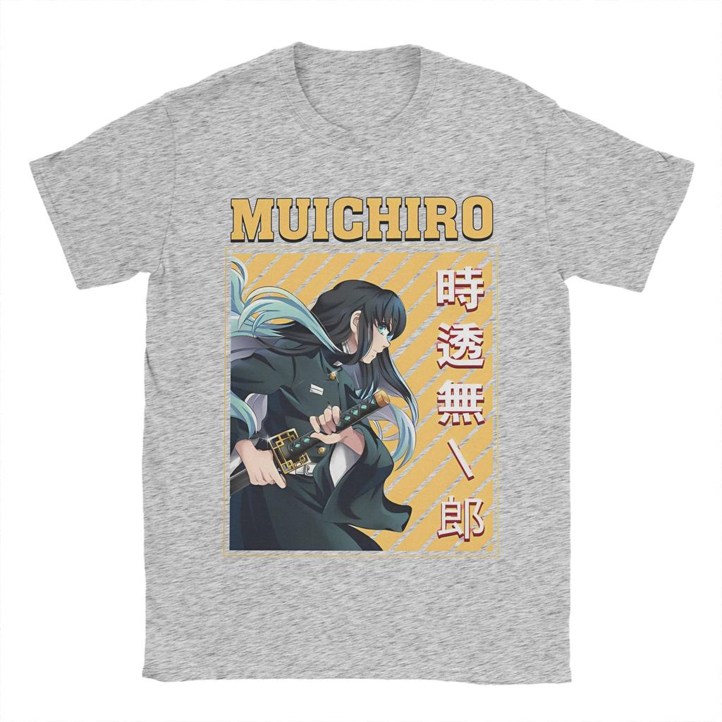 Muichiro Tokito  T-Shirt Men Women Anime Demon Slayer Novelty 100% Cotton Tees Round Collar Short Sleeve T Shirt Party Clothes