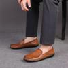 Brown Men Casual Shoes Italian Men Loafers Moccasins Slip On Men's Flats Breathable Genuine Leather Male Driving Shoes