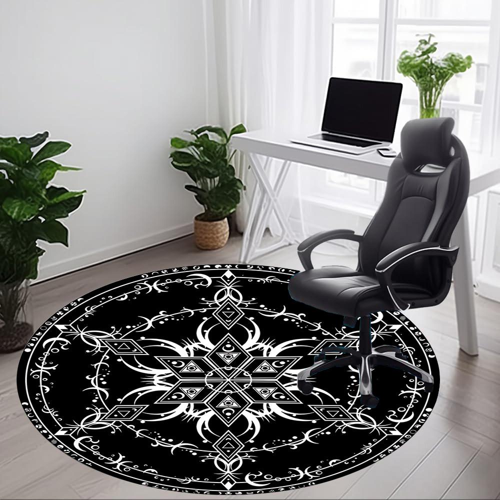1PC Mystic Symbolism Chair Carpet for Office, Indoor Non-Slip Washable Carpet, Soft Comfortable Mat For Office Room Yy250930260
