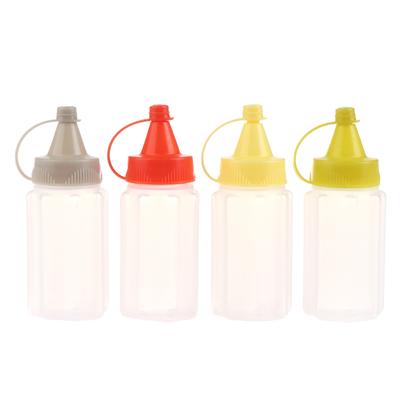 4 Pezzi Mini Bottiglia per Salsa Ricaricabile Ketchup Miele Contenitori per Insalata Bottiglie Barattoli per Salsa Portatili Conservazione Porta Pranzo Dispenser per Condimento