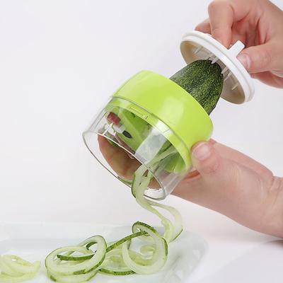 Cortador de verduras en espiral, rallador de verduras ajustable, trituradora espiral portátil de pepino y patatas, cortador de verduras, utensilio de cocina