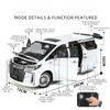 1/18 Scale Toyota Alphard MPV Large Size Alloy Car Model Diecast Metal Toy Vehicles Car Model Simulation Sound and Light Children Gift