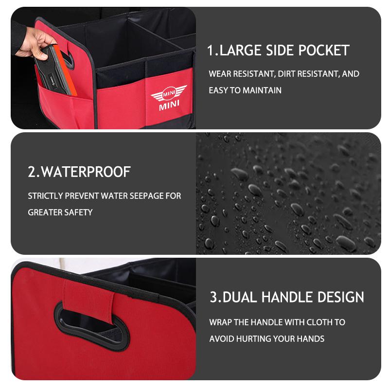 Car Trunk Storage Organizer Compartment Collapsible Cargo Box For MINI Cooper R60 R56 F56 F55 F57 F60 Countryman Convertible pwaxk99