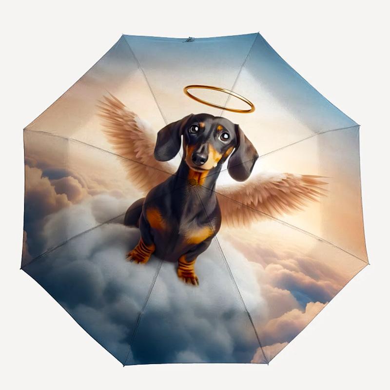 

1pc Angel Dog Automatic Umbrella - 8-Rib Durable Frame, Portable Fashion Accessory & Holiday Gift yy251117188