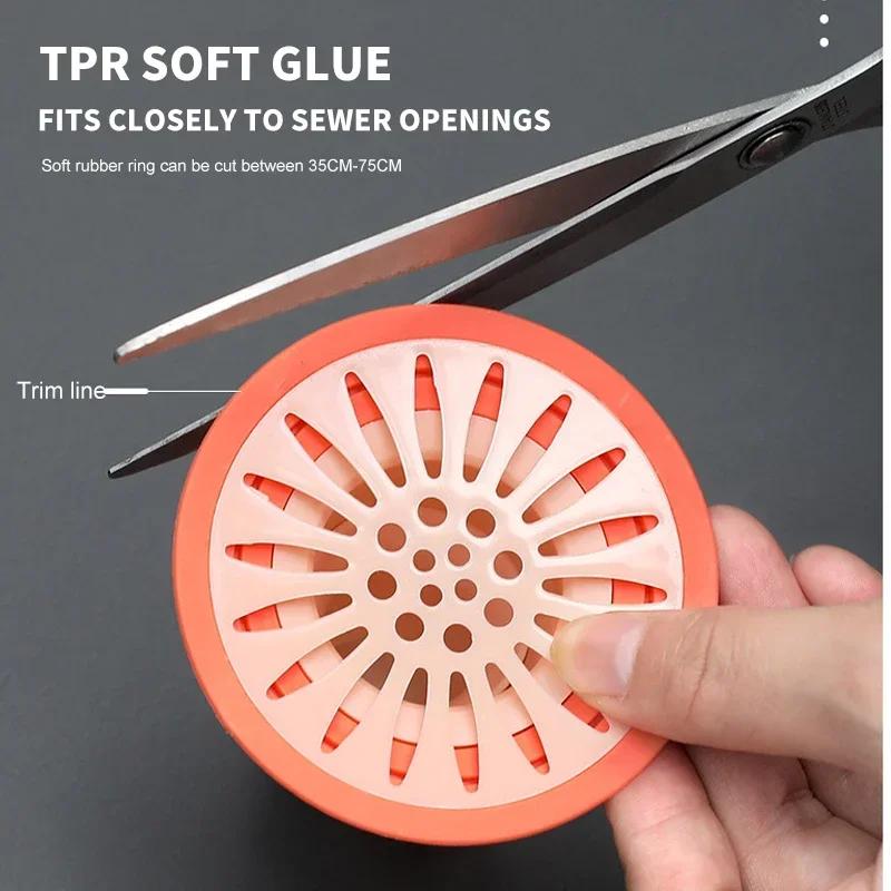 Shower Drain Stopper Bathroom Floor Drain Deodorant Core Kitchen Sink Drain Strainer Filter Hair Trap Plug Toilet Sewer Cover