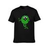 Green Guy flips bird  70s retro TShirt Soft Basic Cotton Short Sleeve Tee