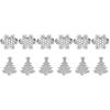 Set of 12 Napkin Rings with Snowflake and Christmas Tree Patterns for Seasonal Table Decor and Holiday Celebrations
