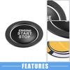 Engine Start Stop Ignition Button Overlay Cover Decal Trim Sticker for Toyota Camry Tacoma Prius Avalon RAV4 Mirai Corolla Aluminum Alloy Black