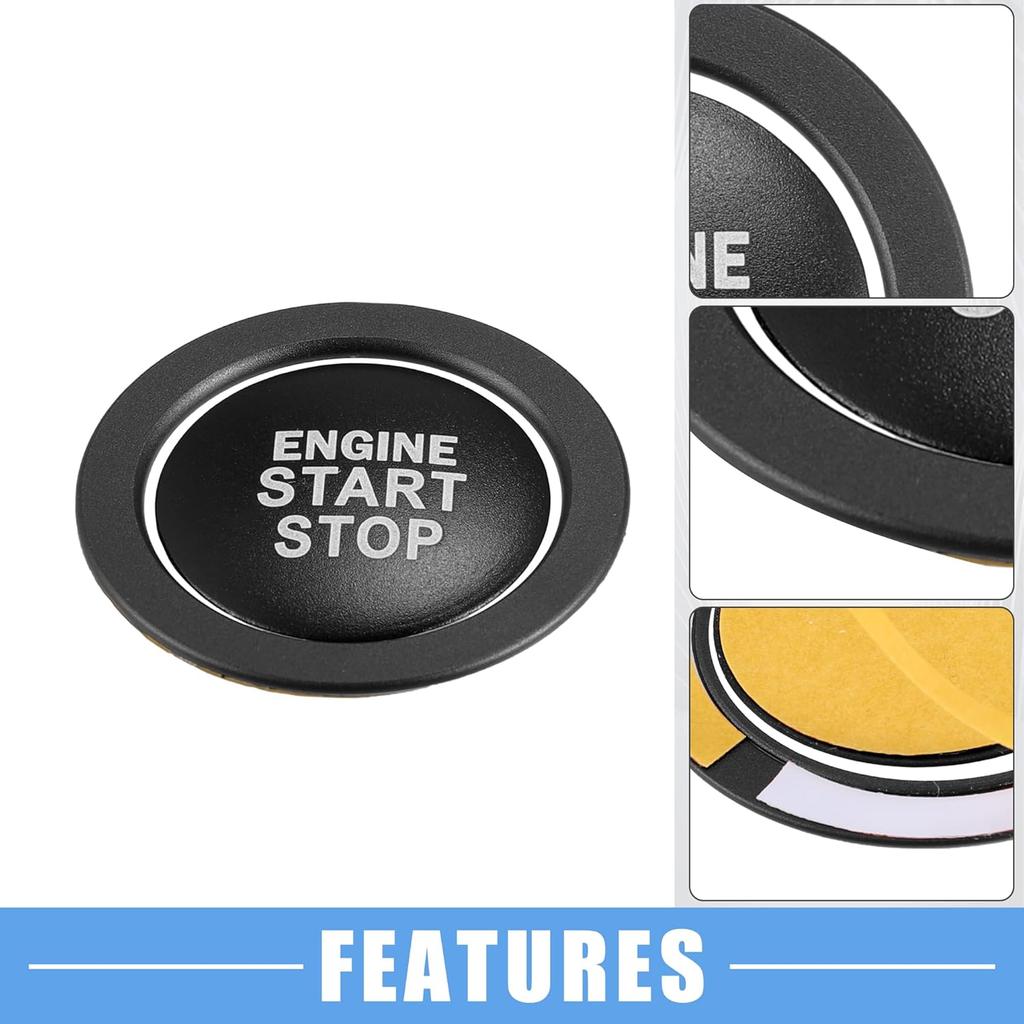 Engine Start Stop Ignition Button Overlay Cover Decal Trim Sticker for Toyota Camry Tacoma Prius Avalon RAV4 Mirai Corolla Aluminum Alloy Black