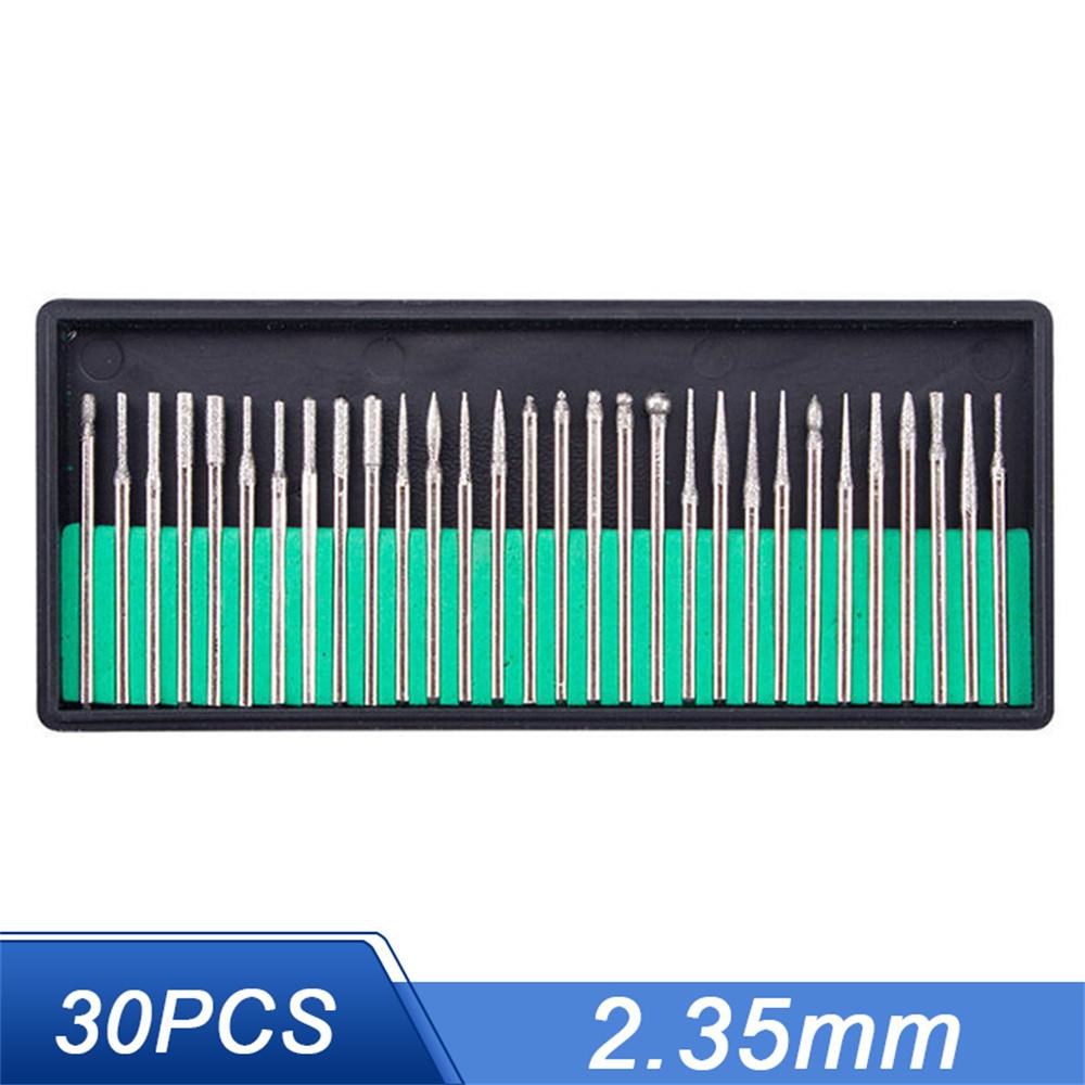 

30Pcs Nail Art Manicure Drill Bits with 2.35mm Shank Electric Manicure Grinding Head Tool Type A