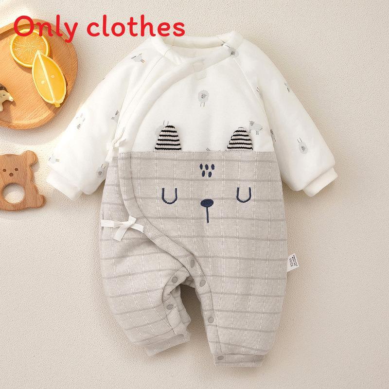 Baby Boy Girl Winter Thick Cotton Hanbok With Slipon Closure For Newborns