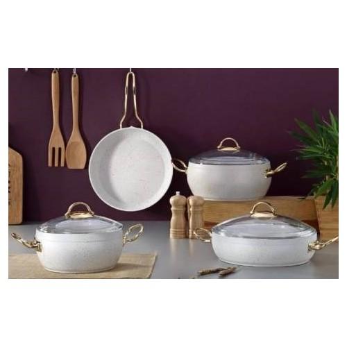 

Гранитная посуда Белое Золото 7 Предметов