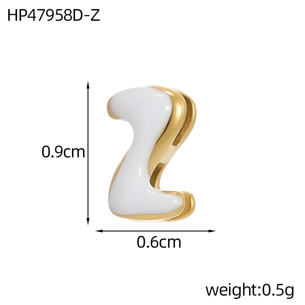 

CARLIDANA Stainless Steel Gold Plated Colorful Enamel Bubble Letter Alphabet Initial Charm DIY Letter Accessories Jewelry