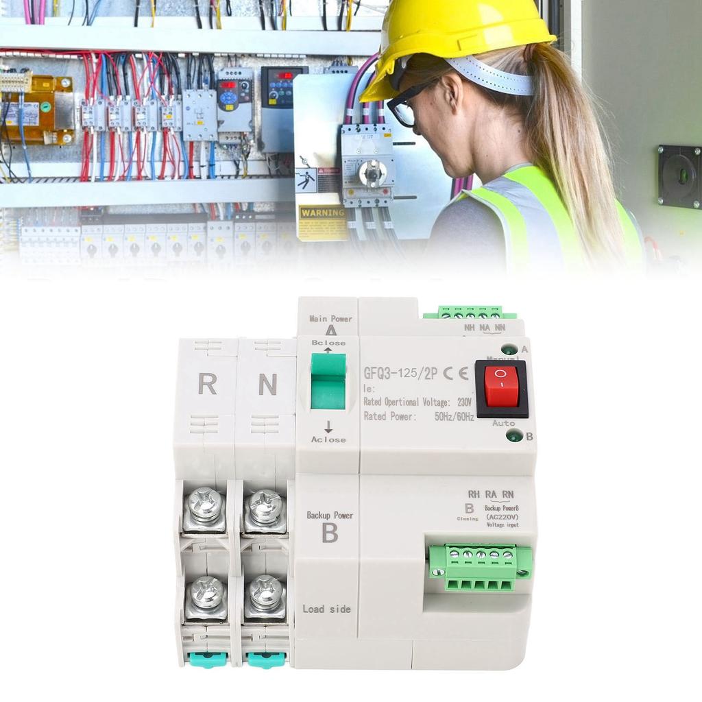 Dual Power Automatic Transfer Switch 2P Snabbväxling PC AC för Home Factory