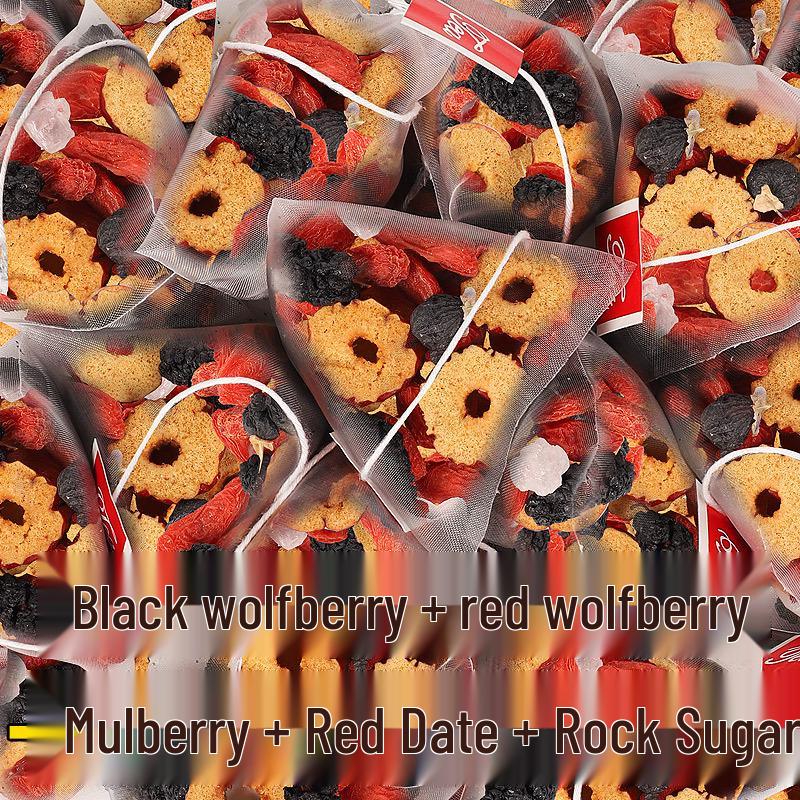 Black Goji Berry Mulberry Red Date Tea - Recovery Qi and Blood Flower Tea Blend