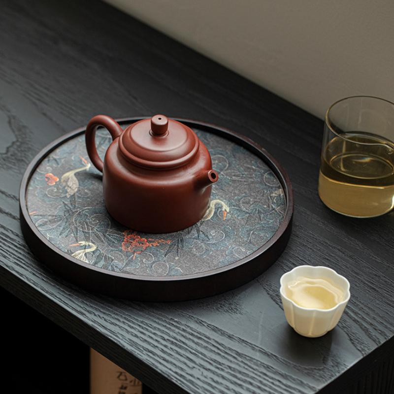 Creative Chinese Tea Tray Retro Water absorption Serving Coffee Trays Gongfu Kung Fu Teacups Holder Household Teaware Tea Table