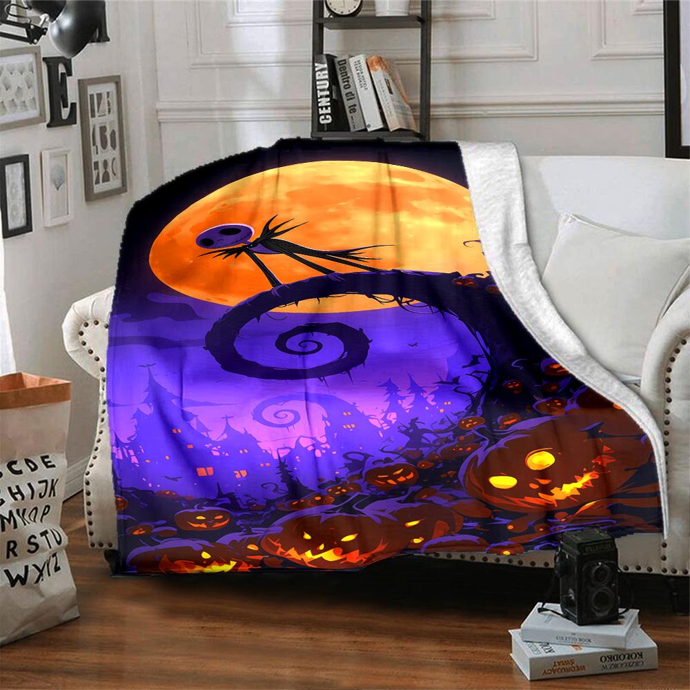Jack Skellington Blanket Soft Warm Cozy Suitable for Chair Couch Sofa for All Seasons Digital Print Best Holiday Gift for Friends Family