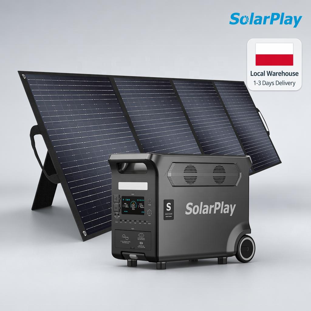 Solarplay 3840Wh LiFePO4 Solar Generator 3600W Portable Power Station 400W Solar Panel Kit EU Stock 1-3days Fast Shipping