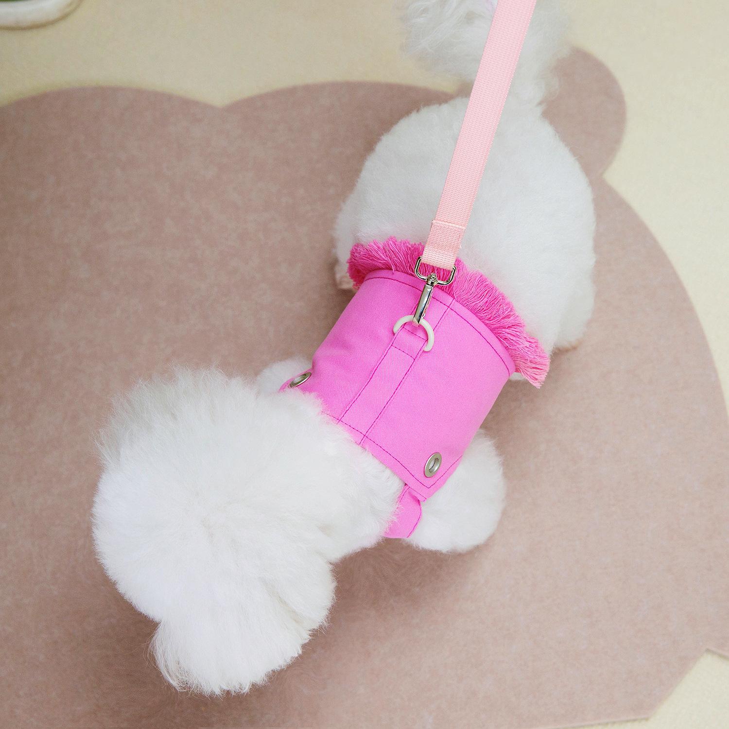 

Жилет для домашних животных в корейском стиле INS: Весенне-летняя шлейка для плюшевых собак с кисточками L (6-8.5 kg recommended) розы красного