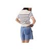 Levis Striped Casual Comfortable Knit Crew Neck Short Sleeve T-Shirt Women T-Shirts 0051J-0001