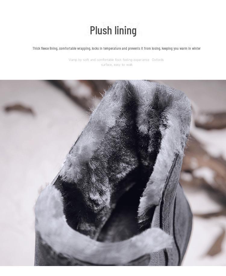 Free Shipping: 2024 Men's Korean Style Winter Snow Boots - High-Top, Warm Plus Velvet, Outdoor-Friendly