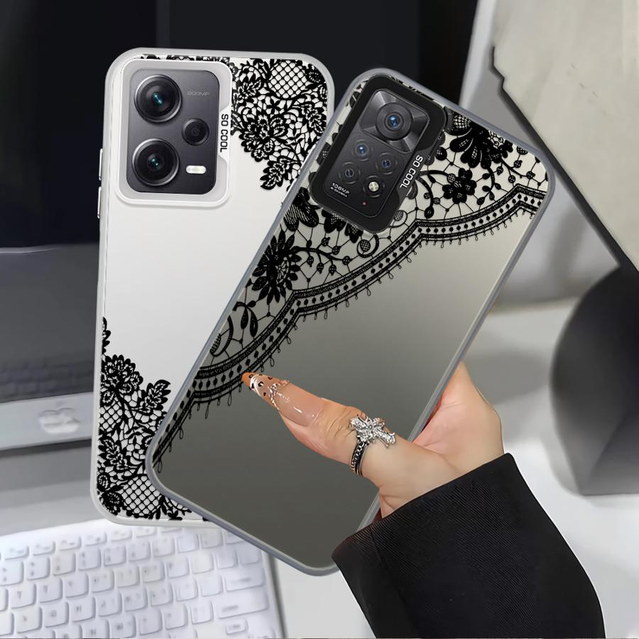 Back Phone Cover Case for Xiaomi Mi 12T Pro 13T 11 Lite Black Lace Patter Fashion