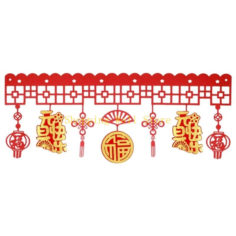 KX4B Chinese New Year Garlands Decoration Hanging Ornament for Holiday Celebration