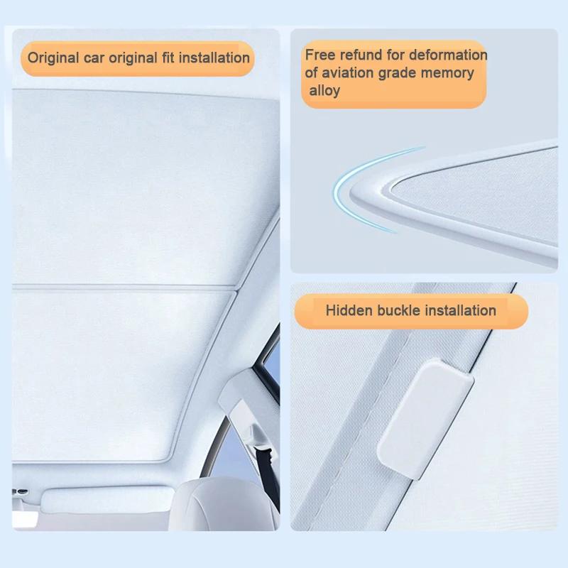 For SMART #3 2024 2025 2026 Car Ice Crystal Sunroof Sunshade Skylight Roof Heat Insulation Shading Interior Auto Accessory