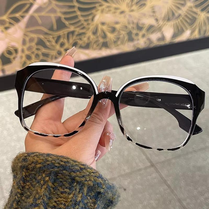 Fashion Large Frame Square Anti Blue Light Glasses Men Women Europe and America Piece Together Color Eyeglasses
