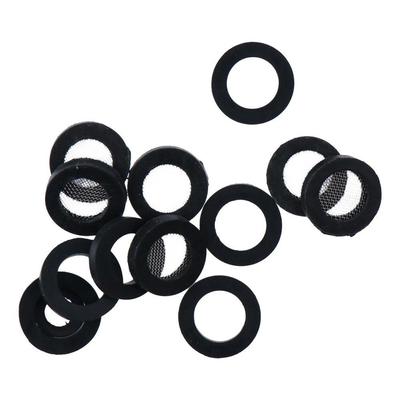 10Pcs Black Shower Filter Gasket Stainless Steel Rubber Washer  Garden Hose Connector