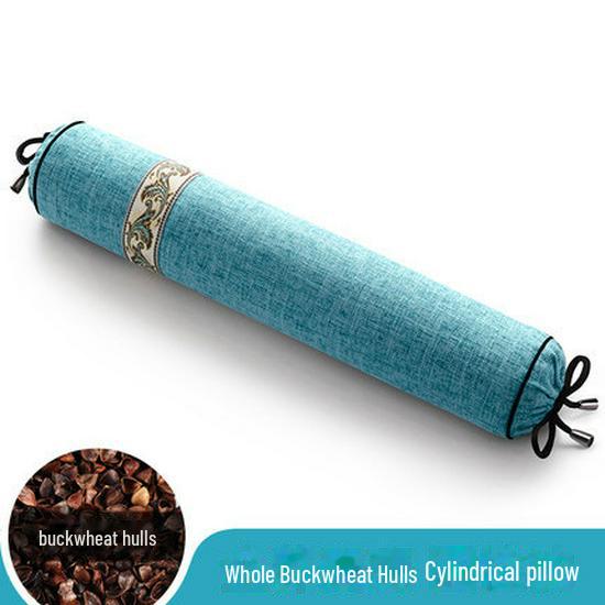 

Cervical Pillow for Sleep Aid: Round Buckwheat, Cassia, and Wormwood Neck Support with Chinese Herbs 52x11