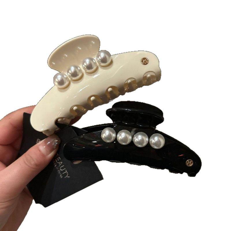 1 pièce Nouvelle pince à cheveux coréenne classique avec perle de grande taille et plusieurs mèches de cheveux, accessoire pour cheveux pour queue de cheval
