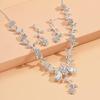 Bridal Rhinestone Crystal Necklace & Earring Set for Women's Prom & Dress Accessories