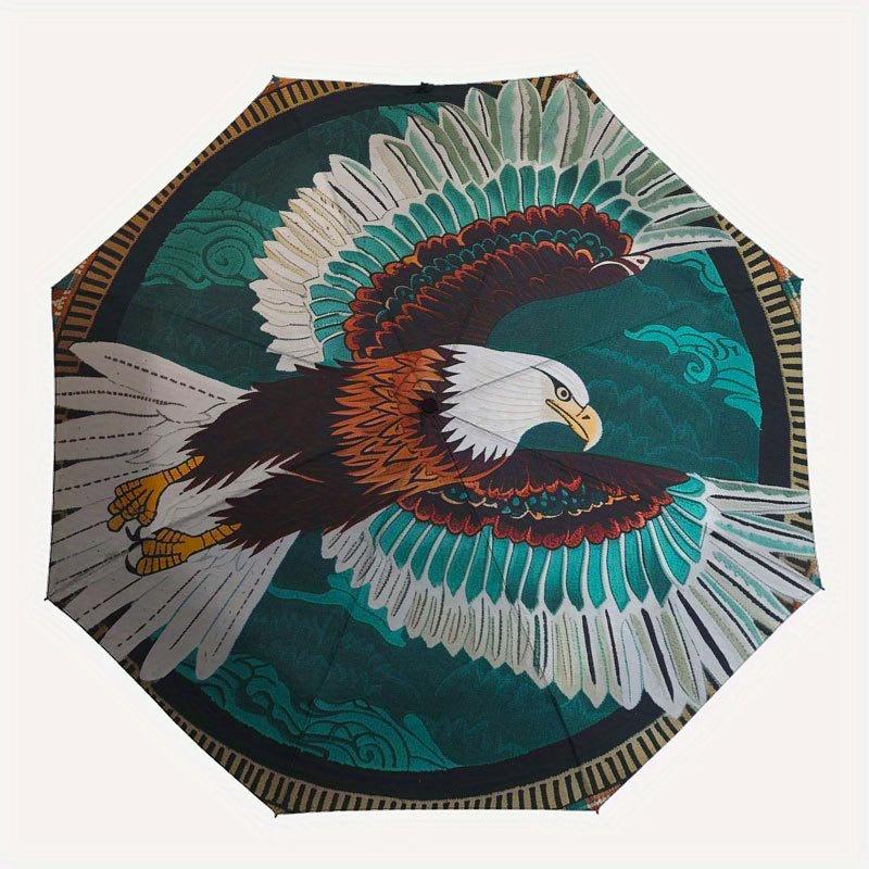 Eagle Feather Round Rug, Vibrant Wildlife Decor for Your HomeUmbrella with Cute Design, Portable 3-Fold Compact Umbrella for Men & Women, Valentine's
