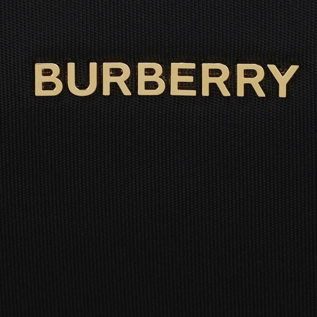 Burberry Metallic 3D Letter Logo Nylon Shoulder Bag Women Shoulder Bag Black 81092711